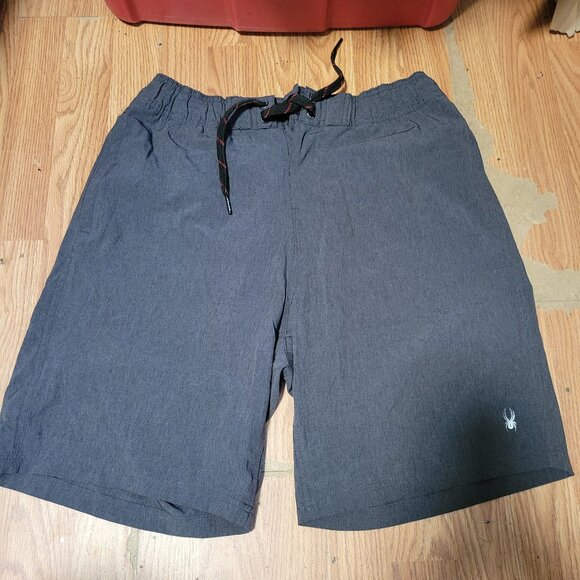 Men's Grey Lightweight Spyder Shorts Size M - Picture 1 of 4